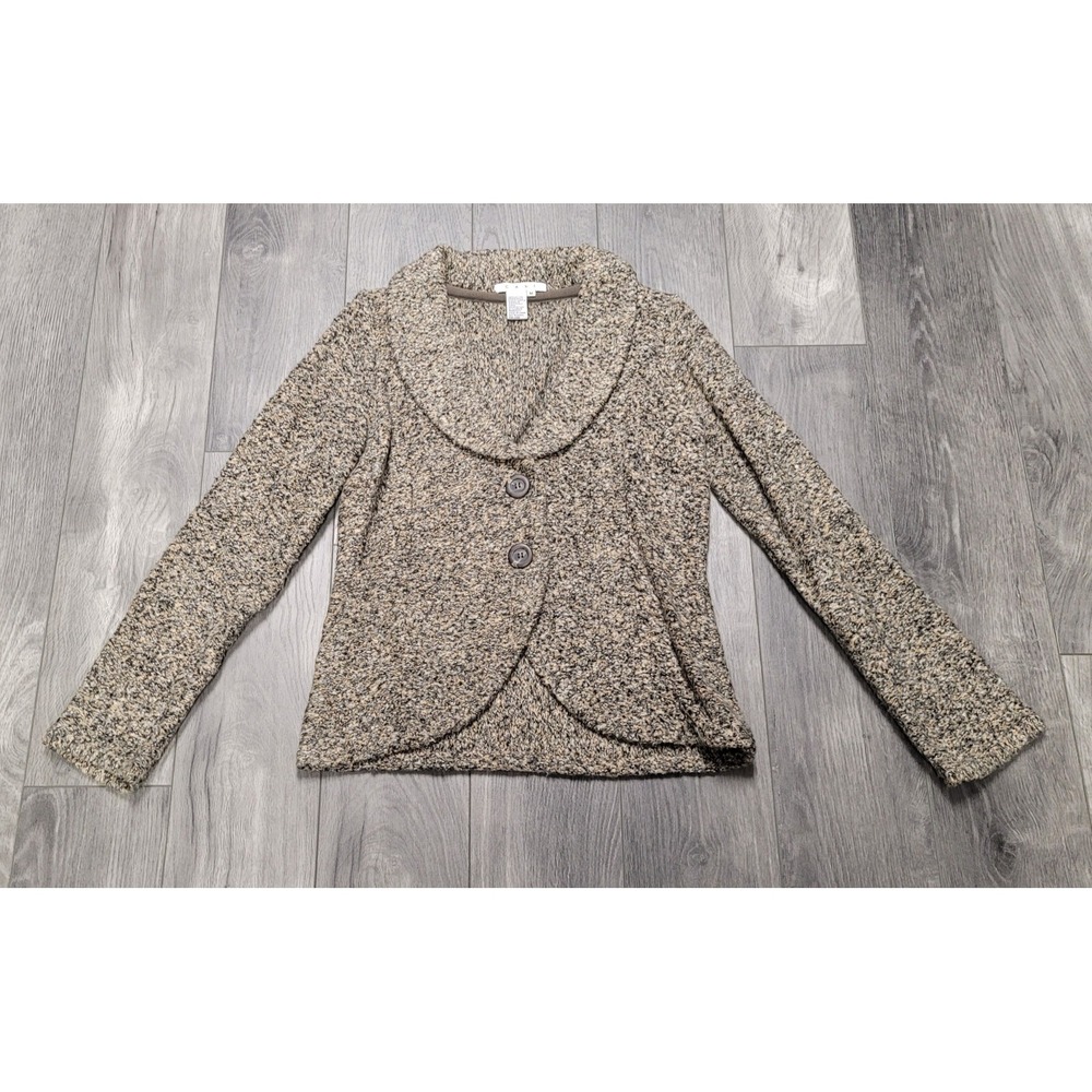 Womens Cabi Soft Tweed Knit Cardigan/Sweater Blazer Button Front Size M